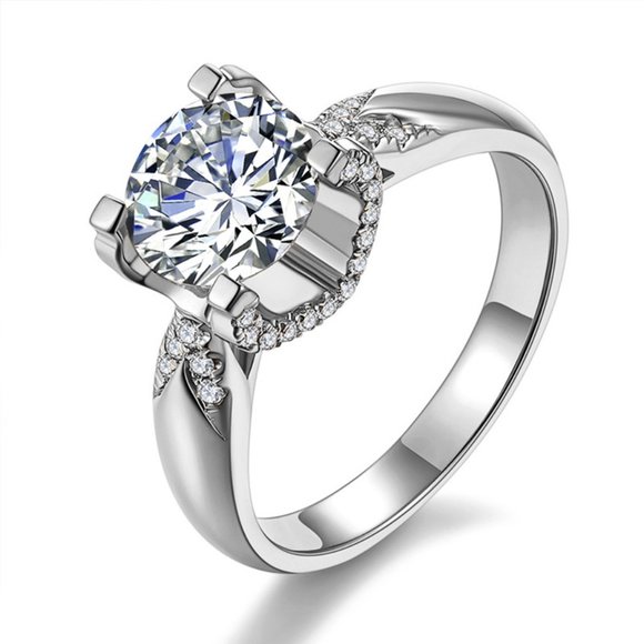 Jewelry - Beautiful Engagement Pure Cubic Silver Rings for Women, INDN8445